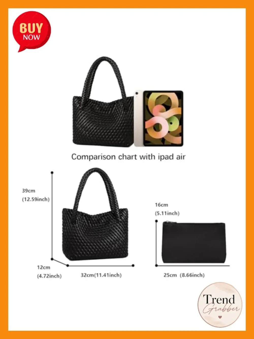 Woven Vegan Leather Tote Bag Shoulder Handbag Travel Purse